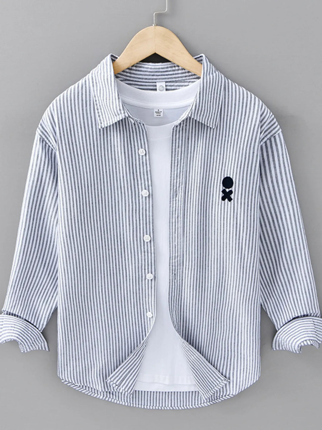 Men's Plus Size Striped Casual Long Sleeve Shirt