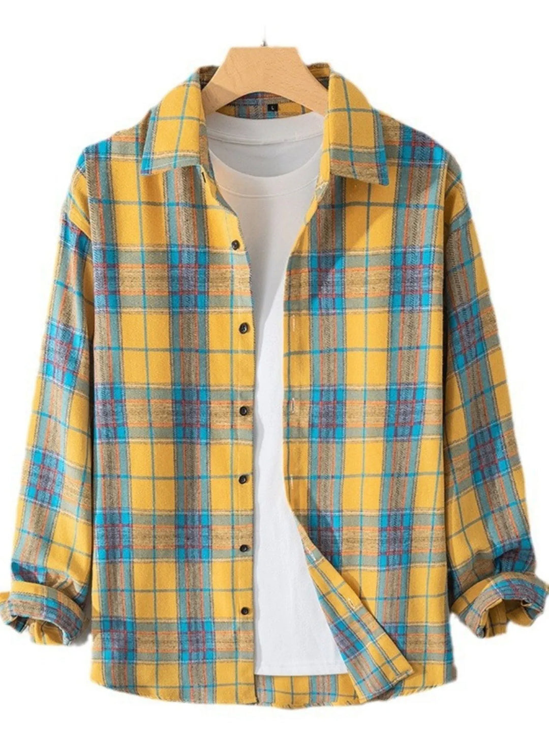 Men's Plus Size Button Up Long Sleeve Shirt