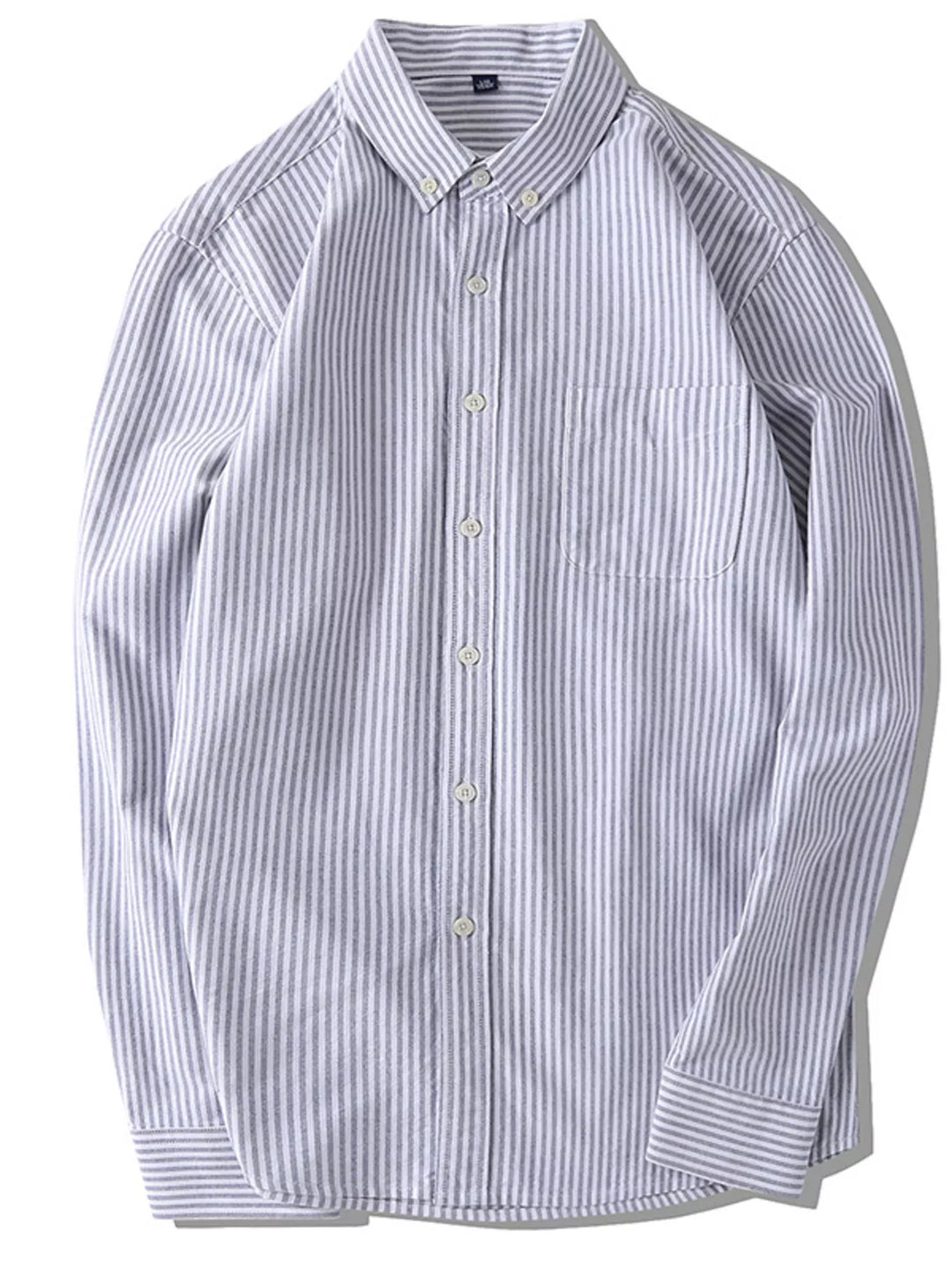 Men's Full Size Striped Button-Down Shirt Plus Size