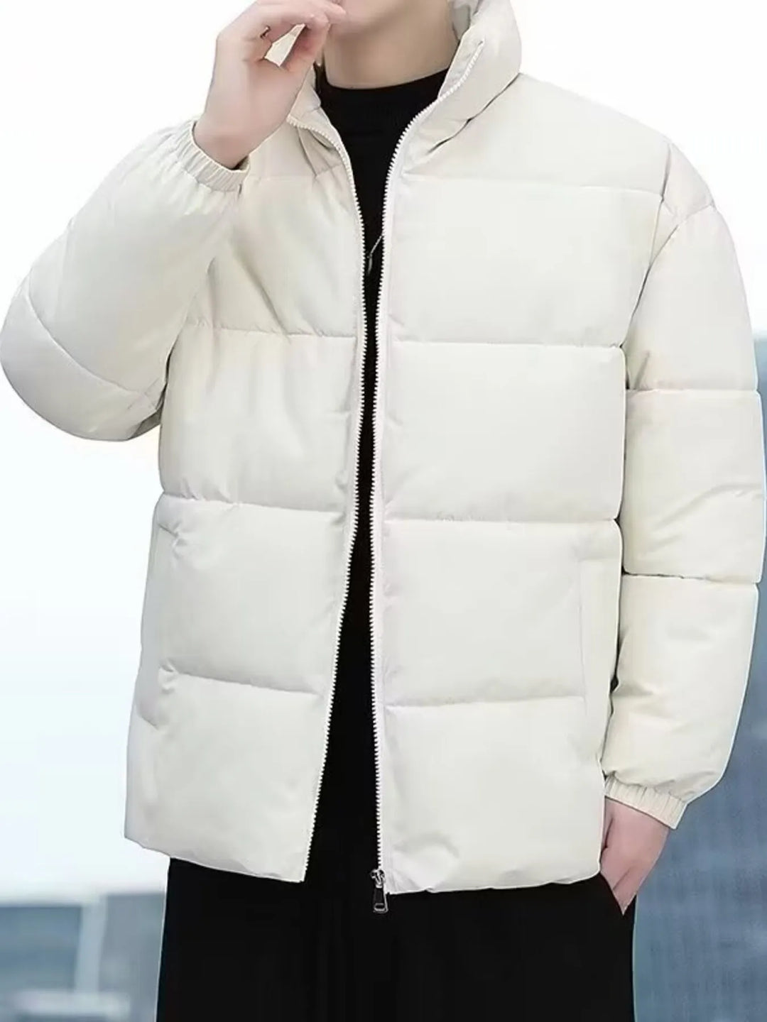 Men's Plus Size Quilted Zip Up Winter Coat