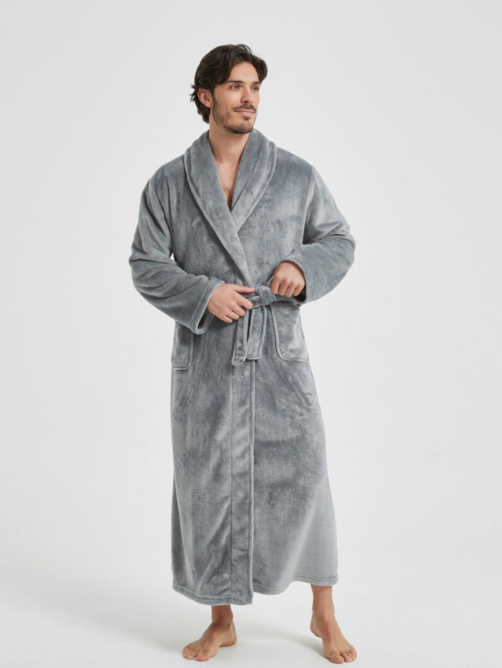 European And American-style Flannel Men's House Robe