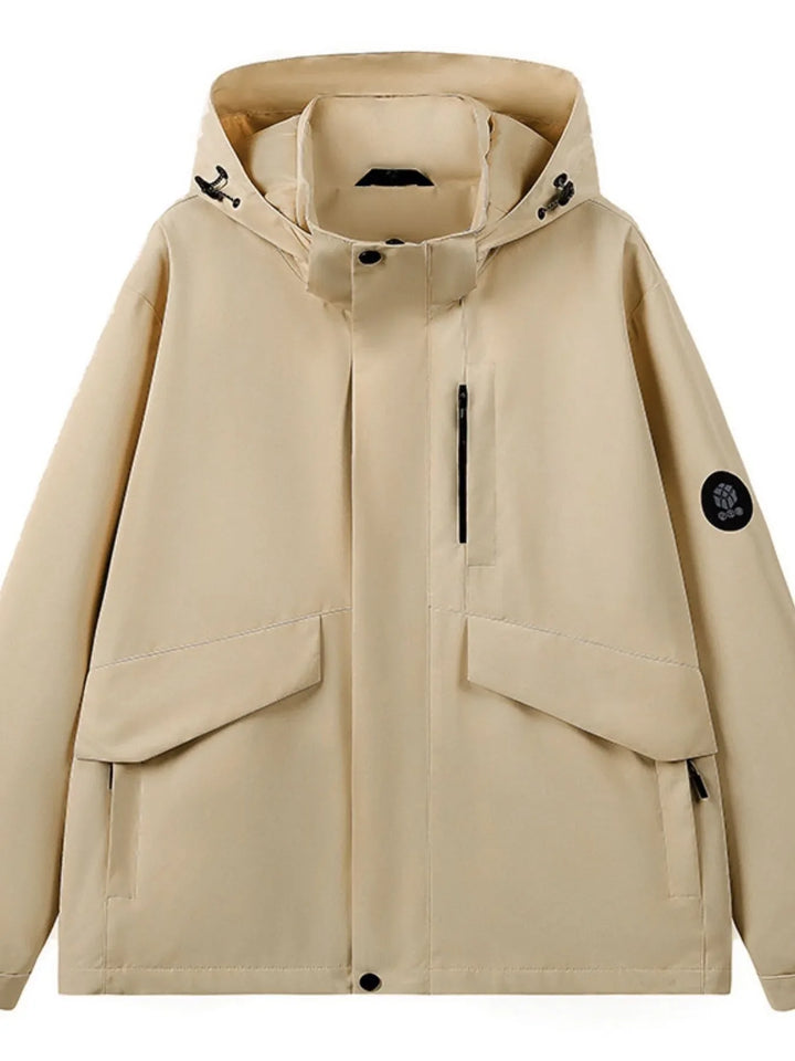 Men's Full Size Long Sleeve Hooded Windbreaker Jacket Plus Size