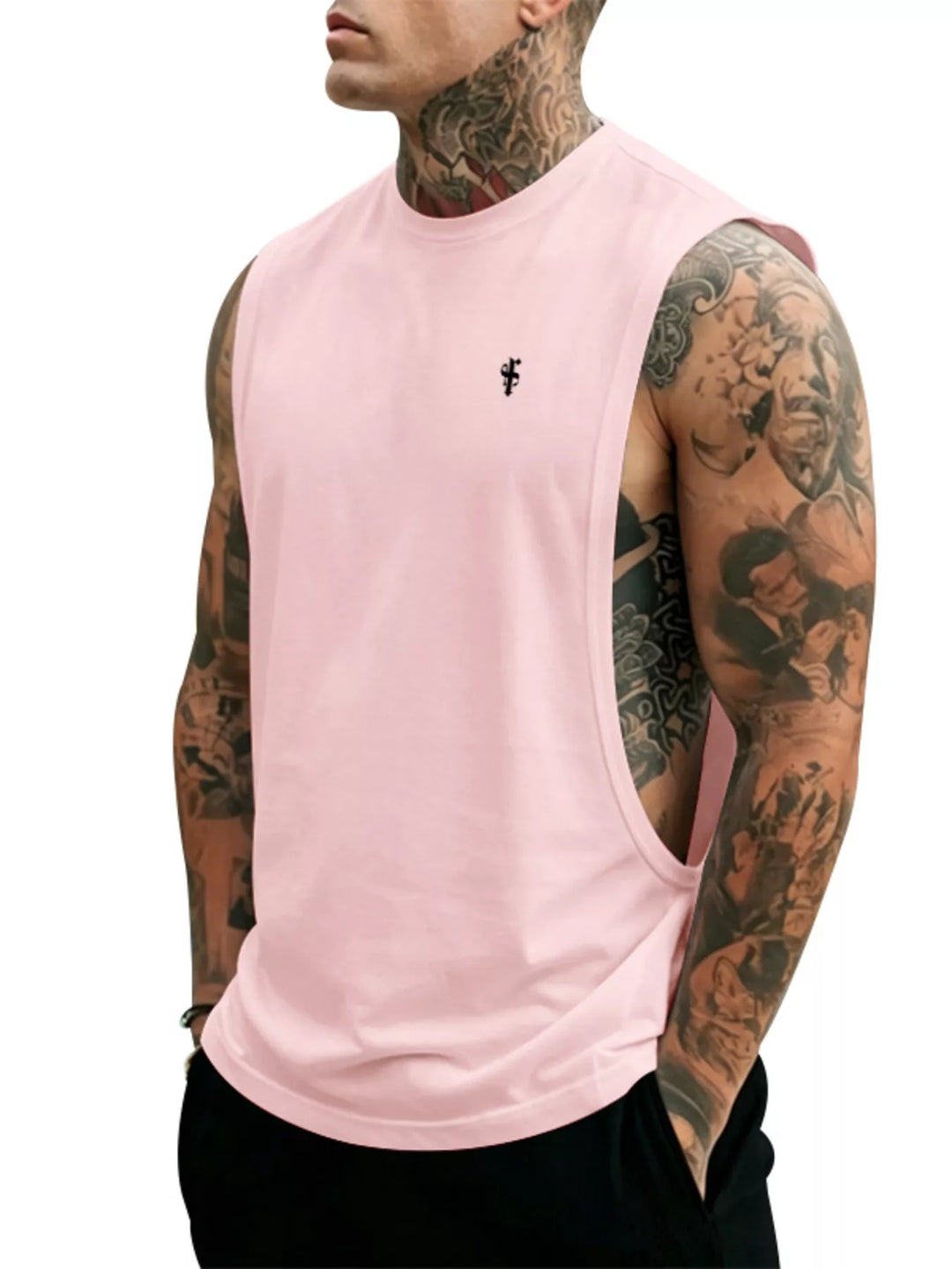 Men's Full Size Round Neck Tank Top Plus Size