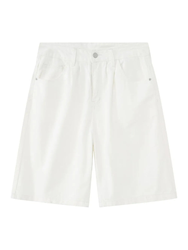 Mid Rise Denim Shorts