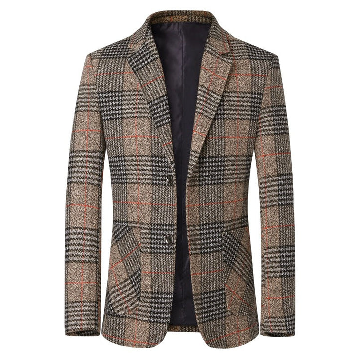 Mid-age Mens Suit Dad-style Casual Single-breasted Blazer