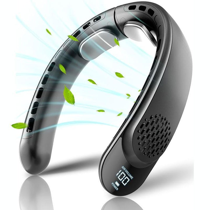 Fashionable New Quad-Core USB Neck-Hanging Fan