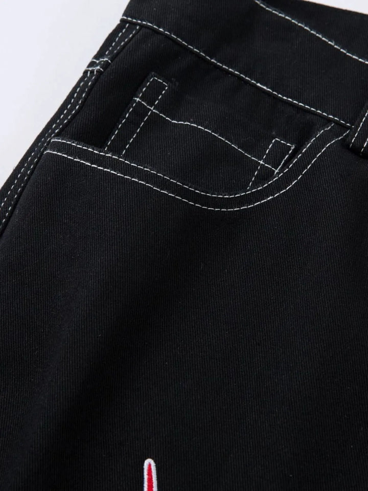 Men's Lightning Pattern Wide leg Jeans