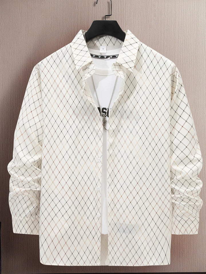 Men's Full Size Button Up Long Sleeve Shirt Plus Size