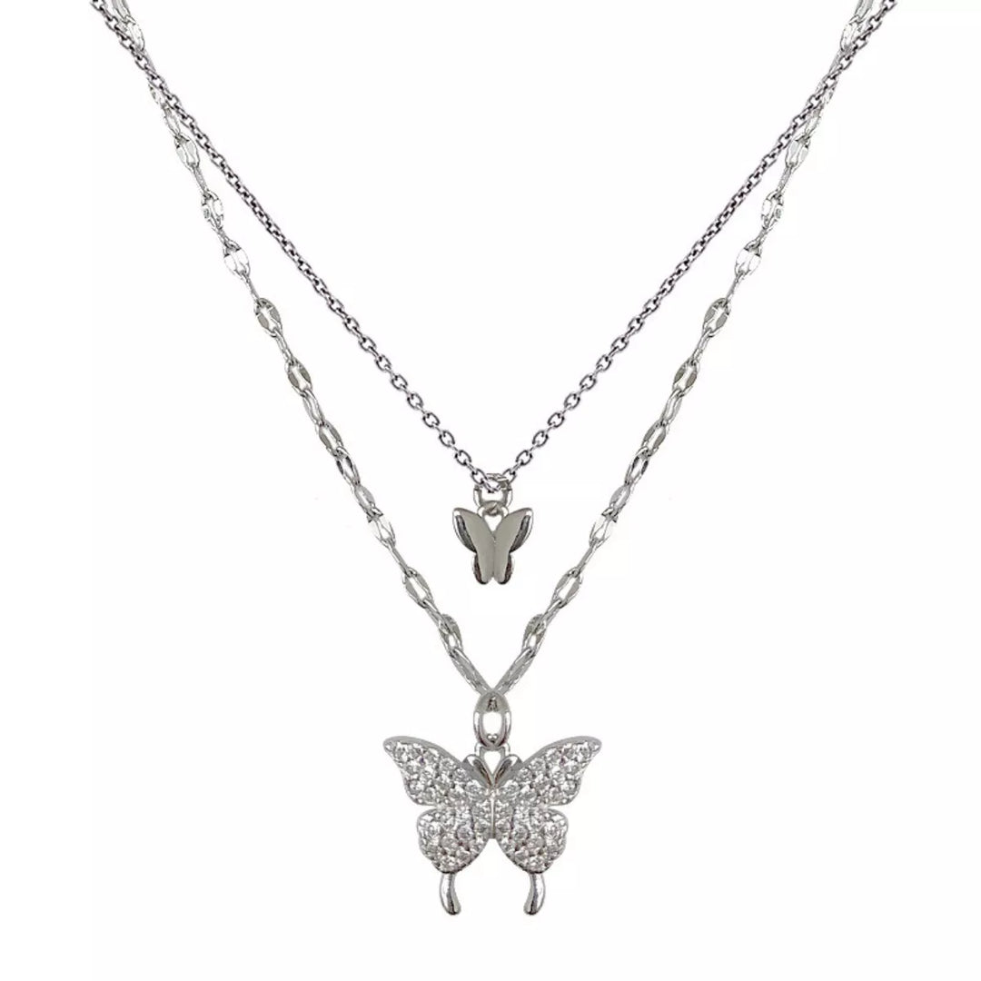 Double Layered Butterfly Necklace