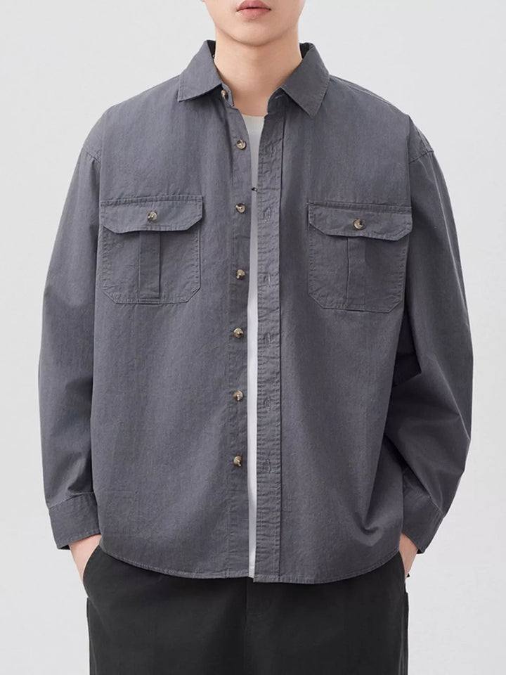 Men's Plus Size Button Up Long Sleeve Shirt