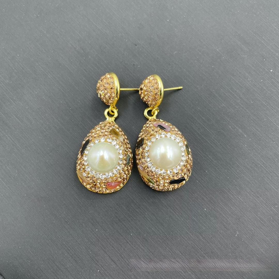 Natural Freshwater Shaped Pearl Hand-inlaid Three-piece Set