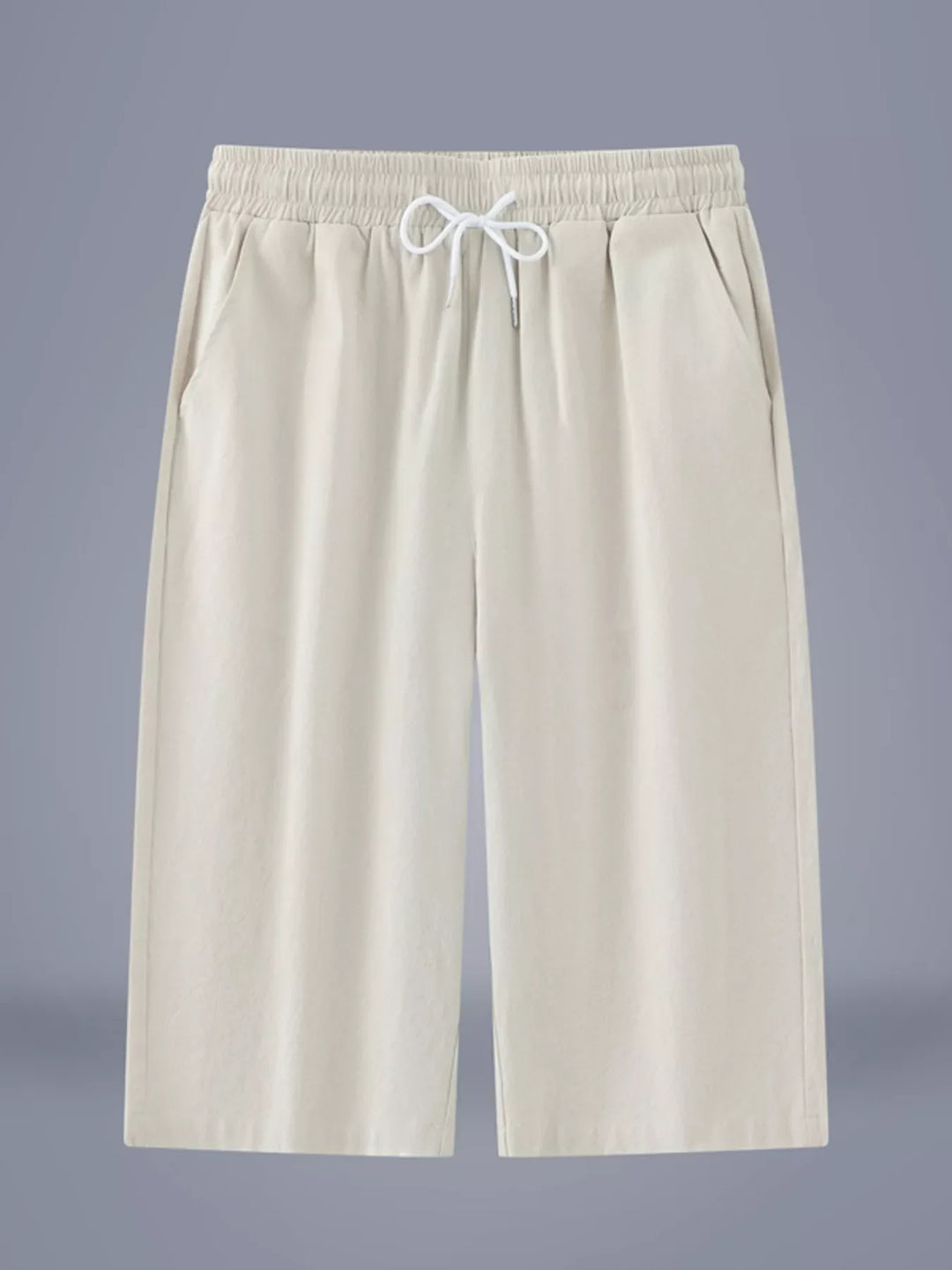 Men's Plus Size Casual Cropped Drawstring Pants