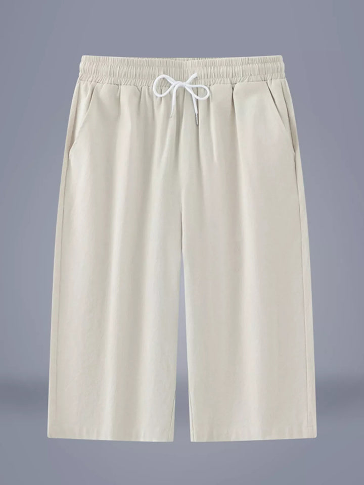 Men's Plus Size Casual Cropped Drawstring Pants