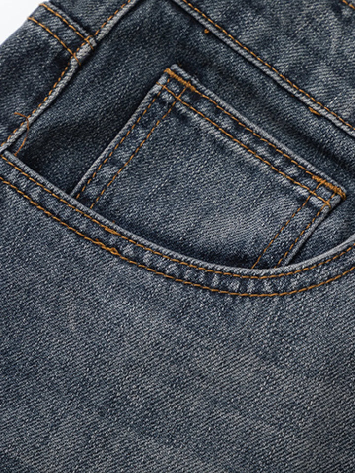 Men's Vintage Washed Gradient Wide-Leg Baggy Jeans