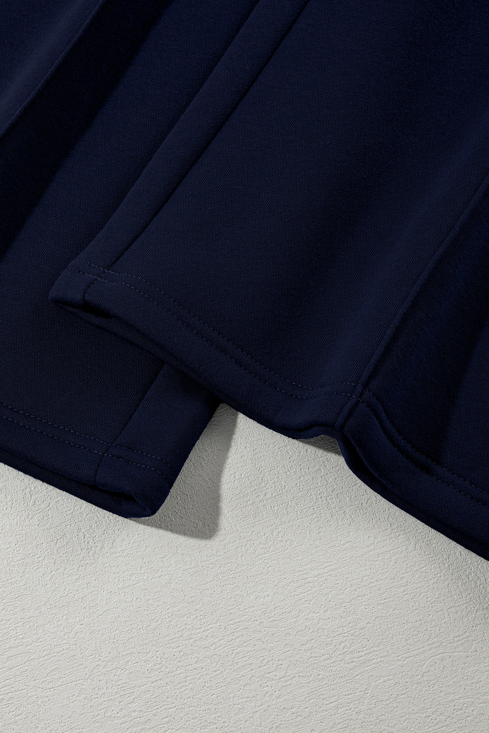 Navy Blue Drop Shoulder Zip Up Jacket Drawstring Pants Active 2pcs Set