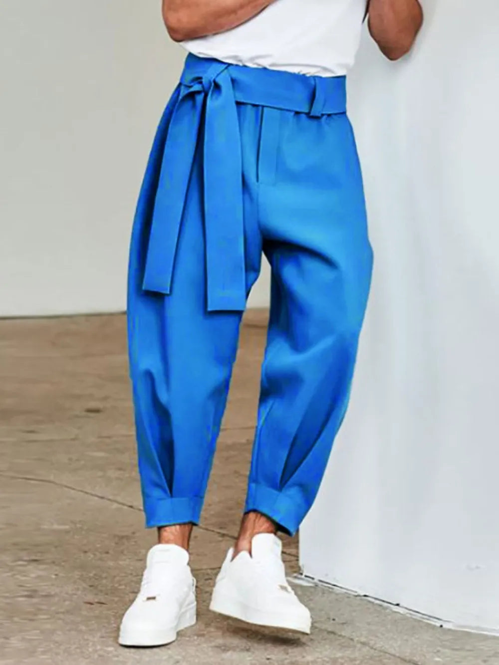Men's Full Size Mid Rise Cropped Pants Plus Size