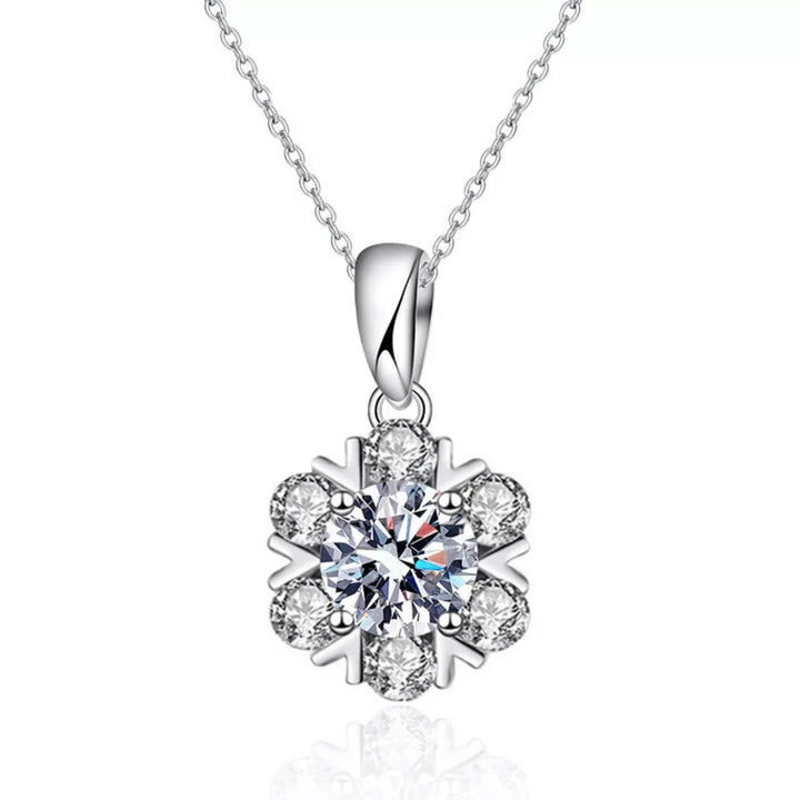 1 Carat Moissanite 925 Sterling Silver Pendant Necklace