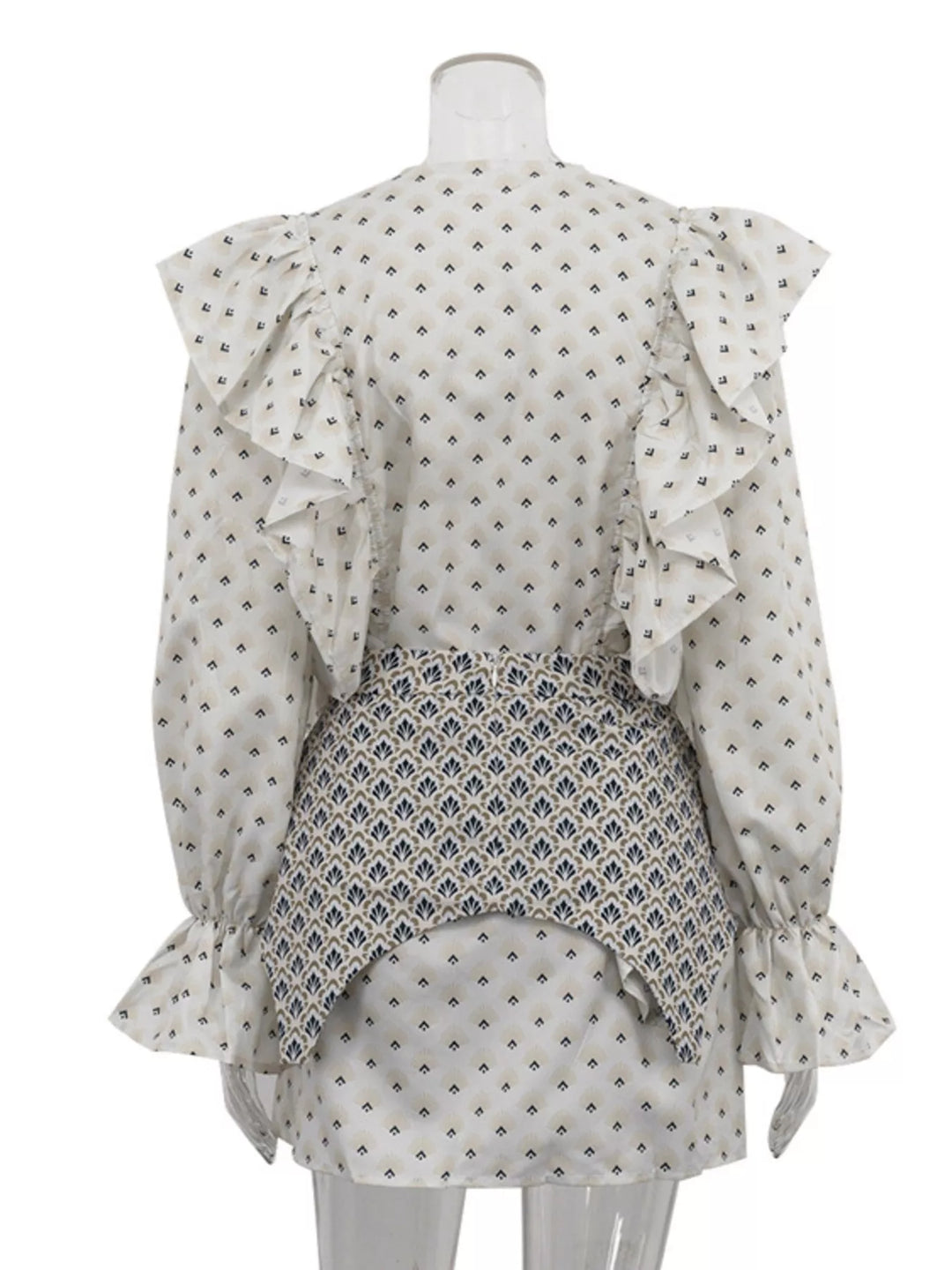 Ruffled Floral Print Mini Dress