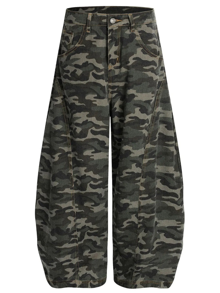 Men's Camouflage Wide Leg Cargo Jeans