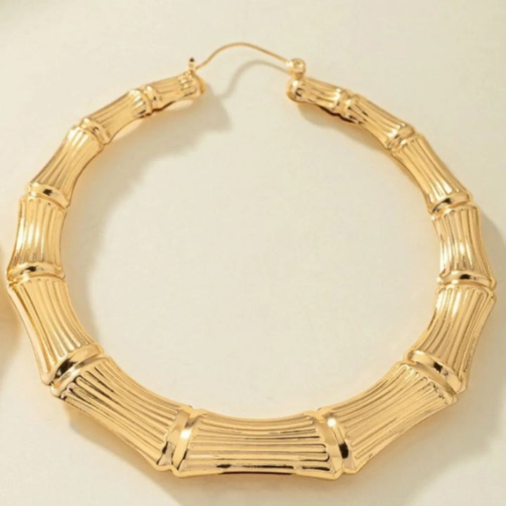 Stainless Steel Textured Hoop Earrings