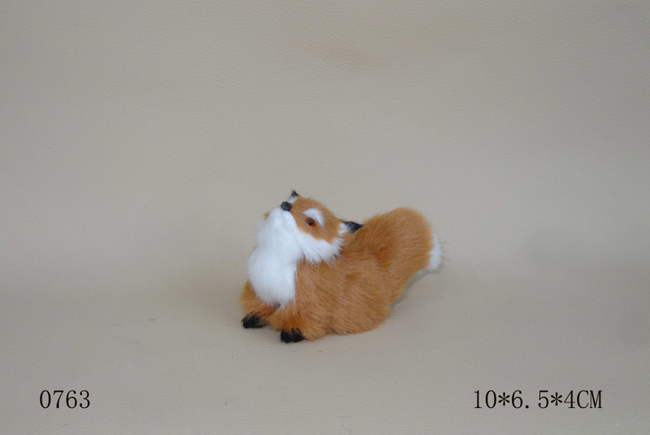 Creative imitation fox decoration-light brown-sitting with head up-1 piece