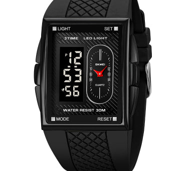 Simple Student Youth Fashion Trend Double Display Multi-functional Sports Waterproof Electronic Watch