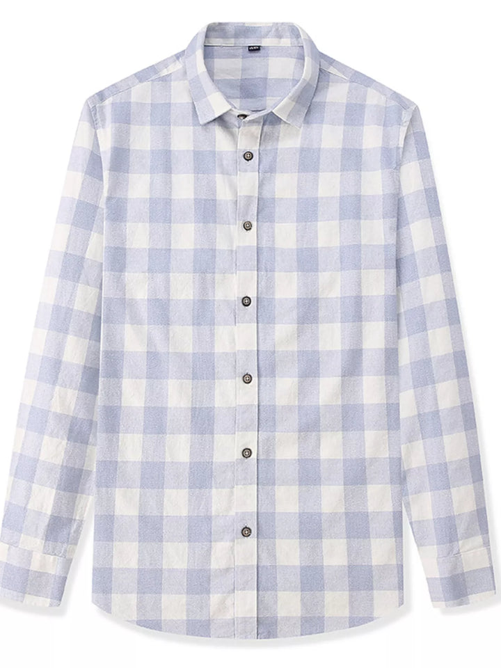 Men's Full Size Casual Plaid Button Up Shirt Plus Size
