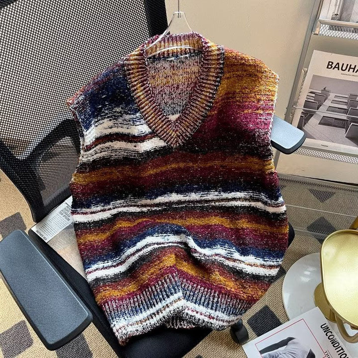 Mens Autumn Lazy-Style Loose-Fit Couples Sleeveless Sweater Vest