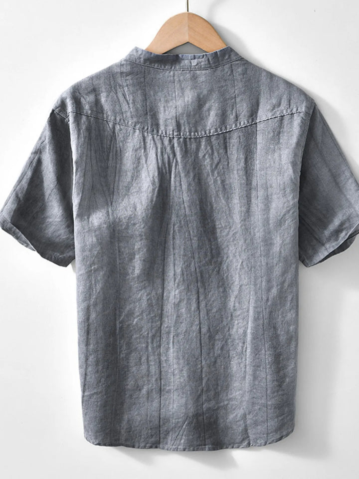 Men's Plus Size Button Detail Short Sleeve Shirt