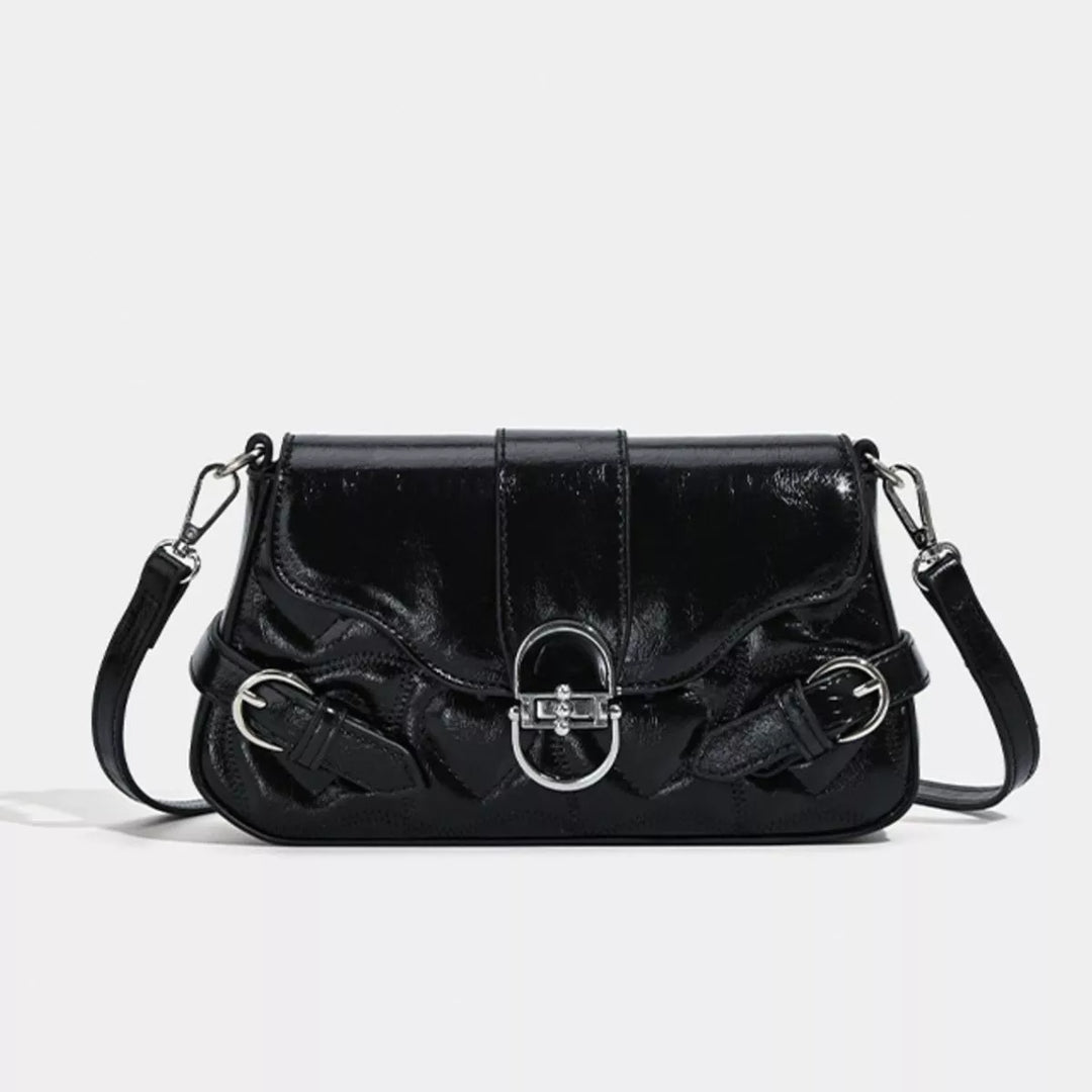 Quilted Flap Buckle Decor Crossbody Bag