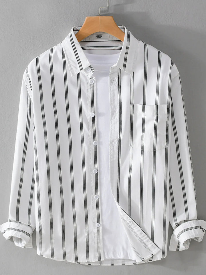 Men's Plus Size Striped Button-Down Shirt
