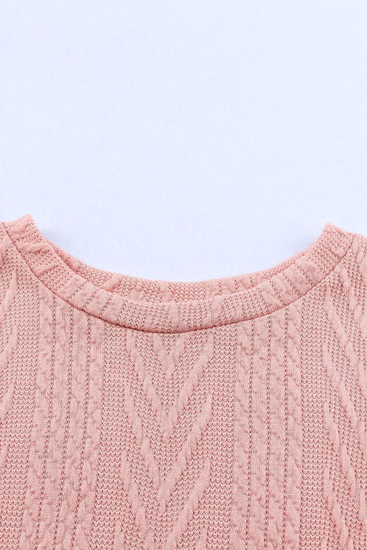 Sequin Leopard Round Neck Long Sleeve Sweater