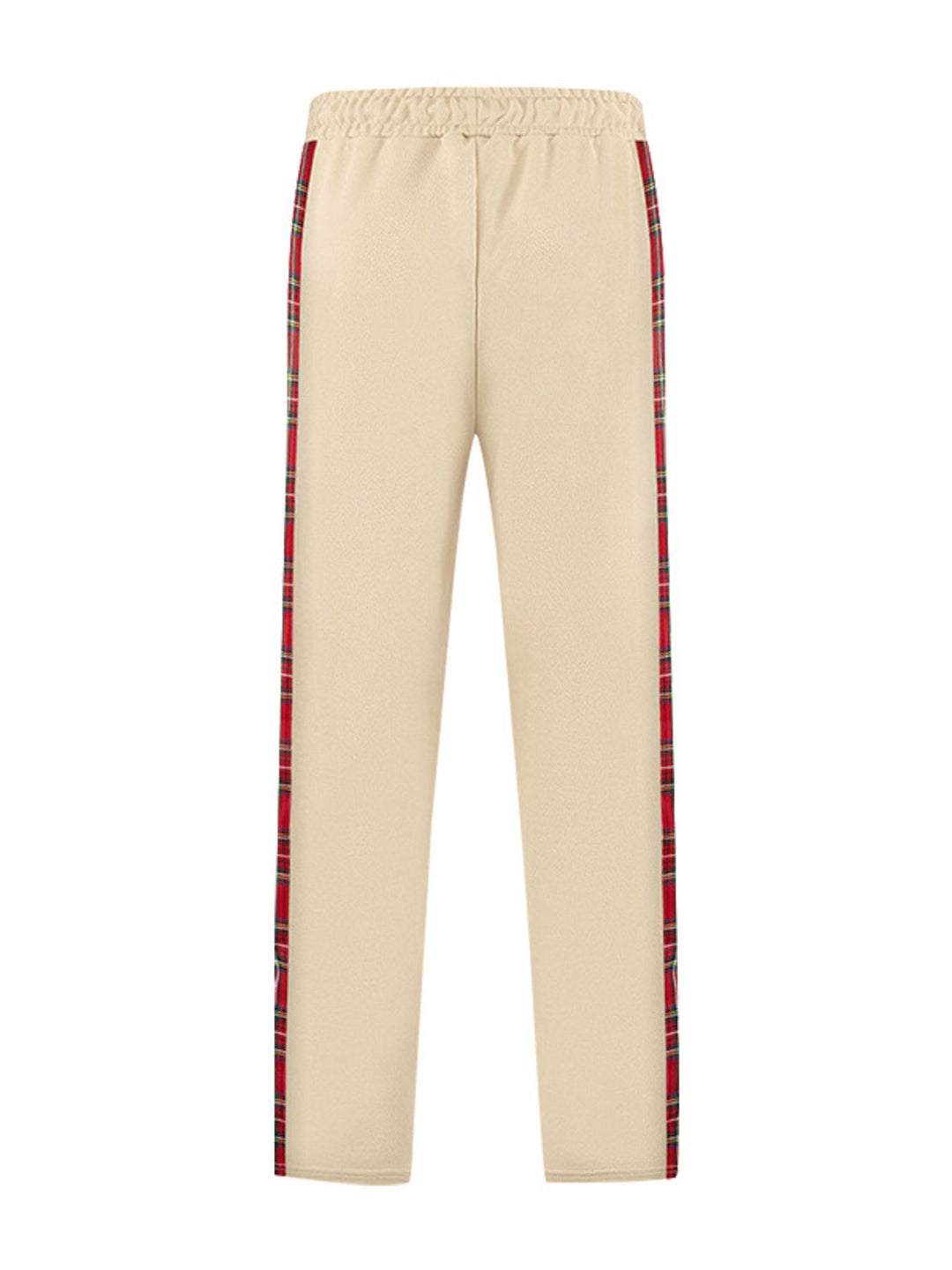 Men's Full Size Plaid Trim Snap-Button Track Pants Plus Size