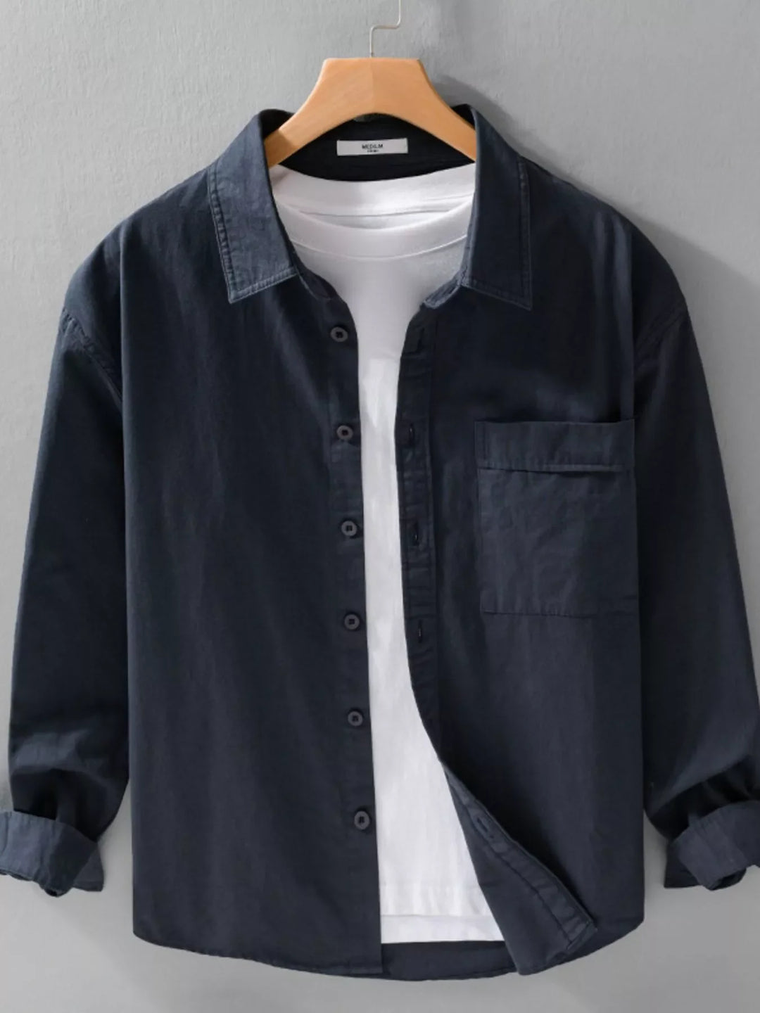 Men's Plus Size Button Up Long Sleeve Shirt