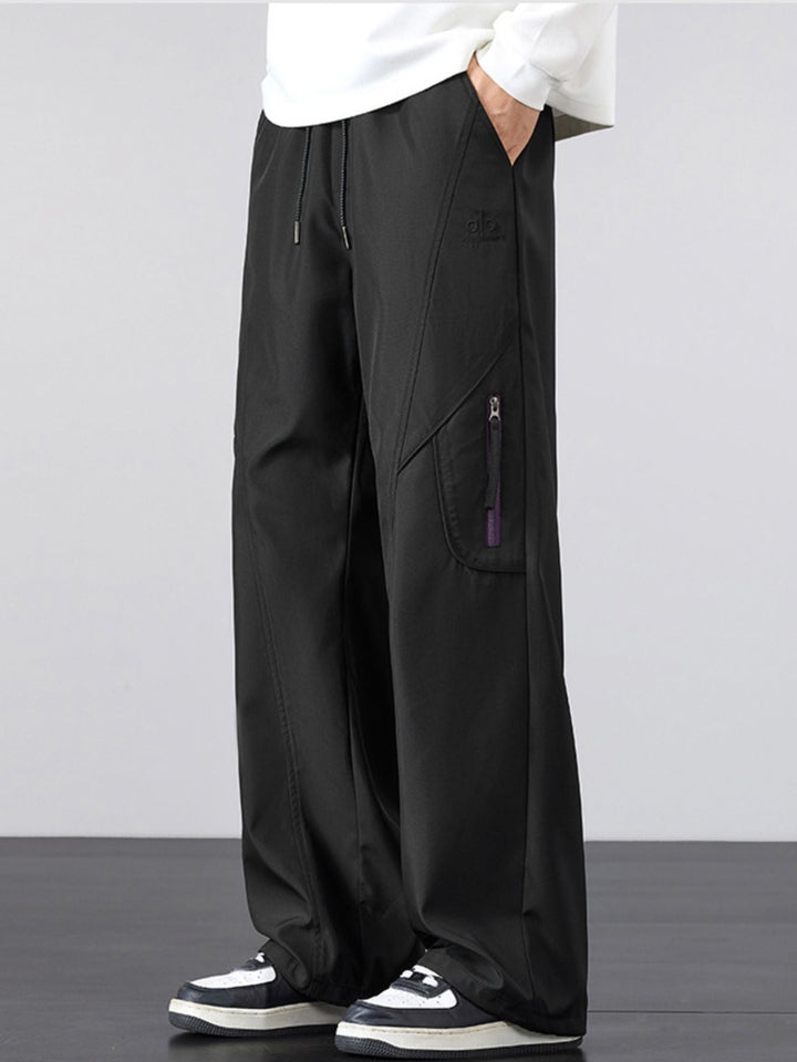 Men's Plus Size Loose Fit Cargo Pants with Zipper Pocket
