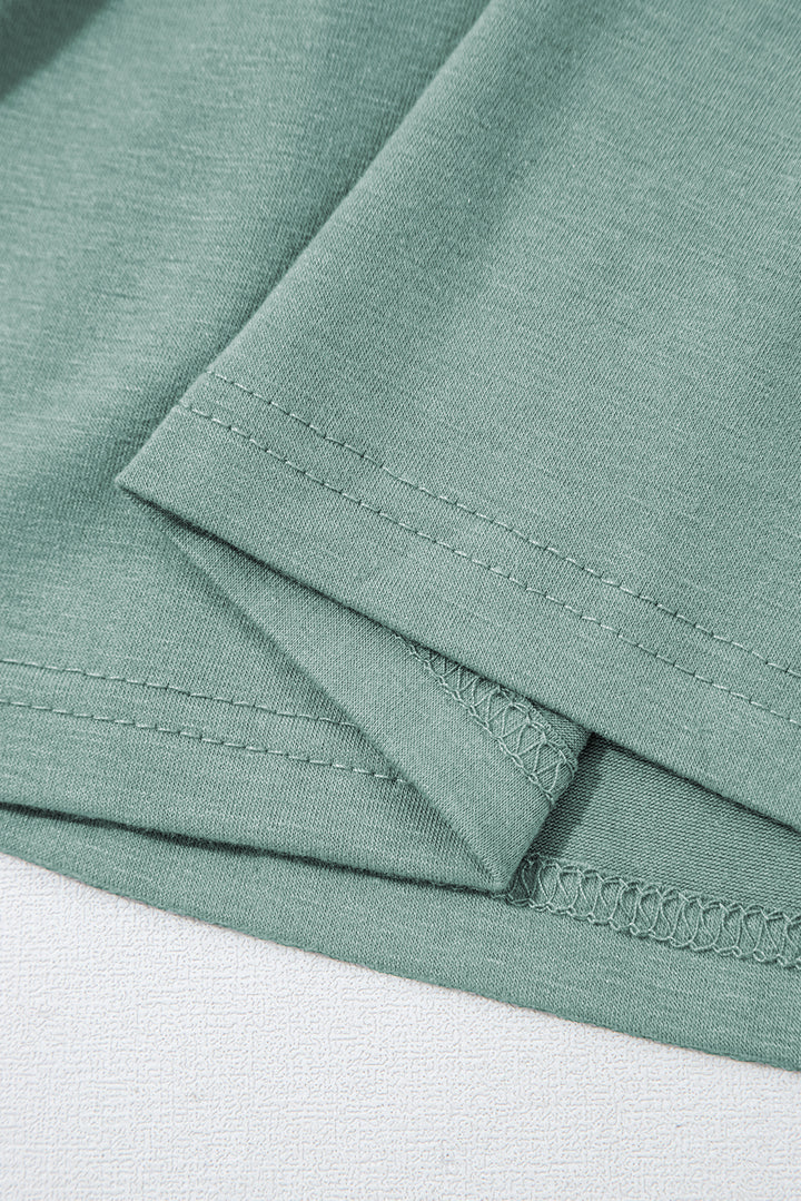 Green Textured V Neck Flutter Sleeve Ruffled Maxi Dress