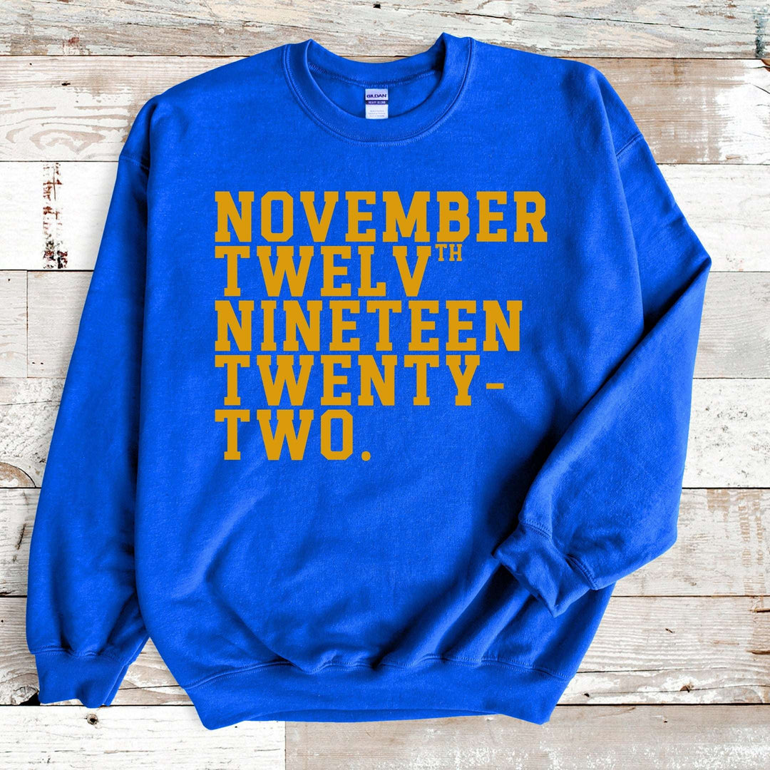 Vintage November Twelfth Crewneck Pullover Sweatshirt