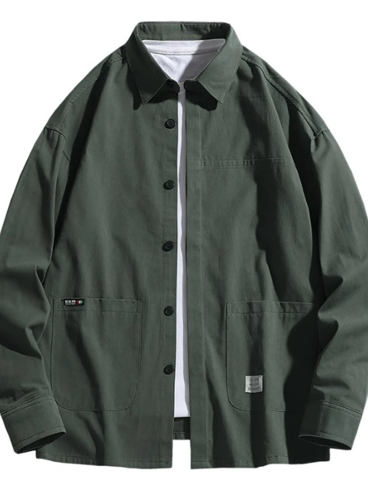 Men's Plus Size Button Up Long Sleeve Shirt