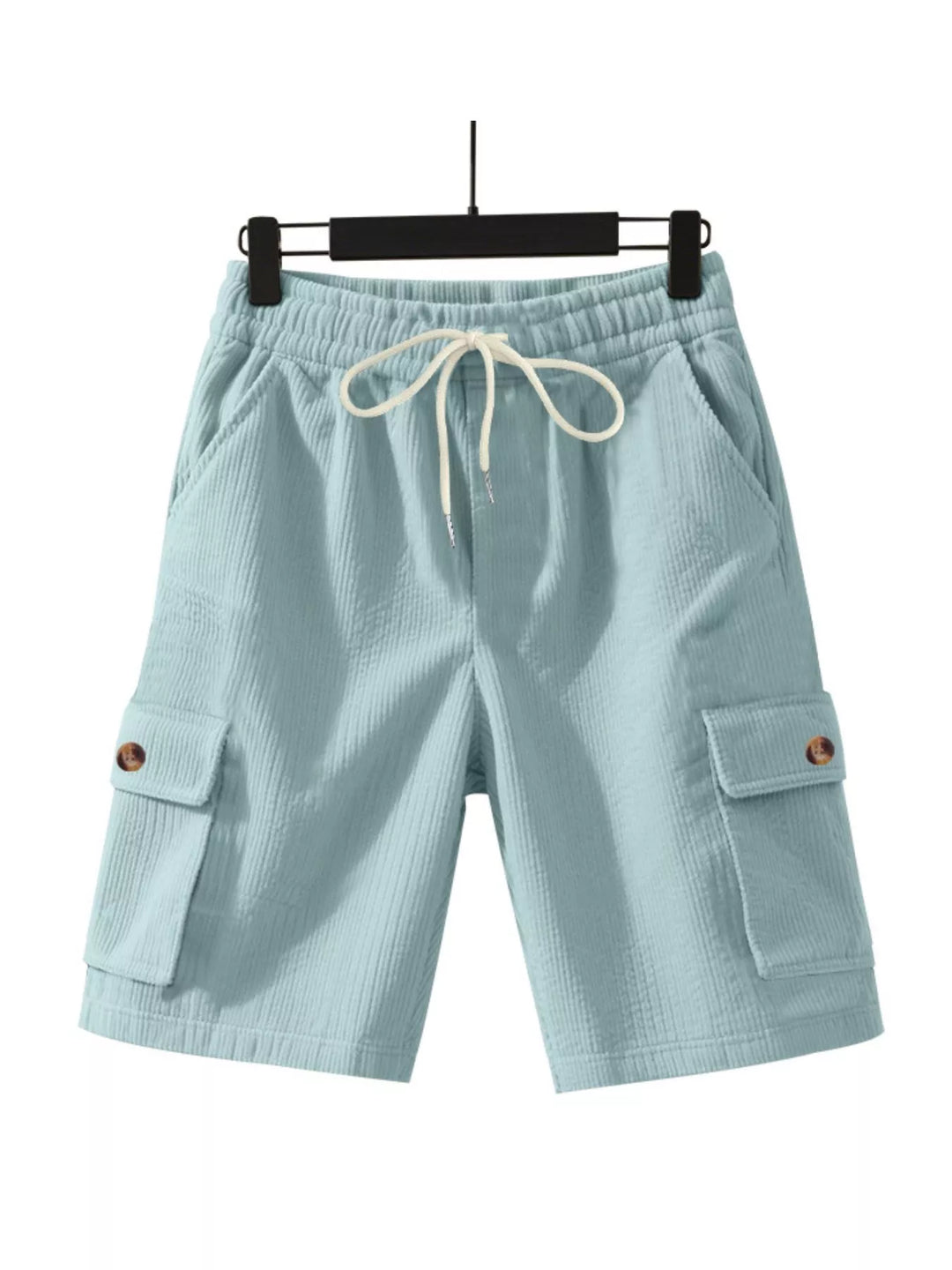 Men's Full Size Casual Textured Drawstring Cargo Shorts Plus Size