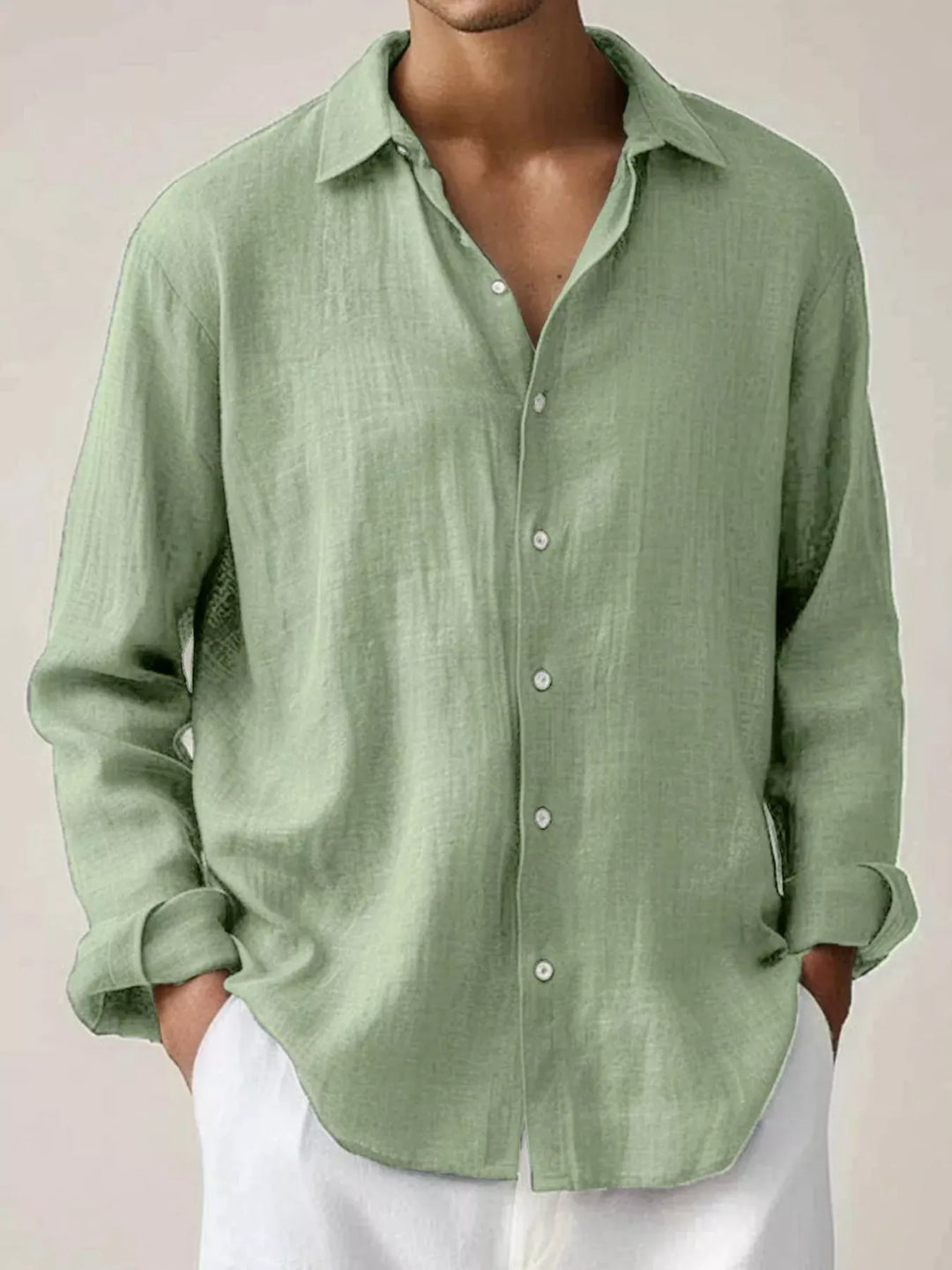 Men's Full Size Button Up Long Sleeve Shirt Plus Size