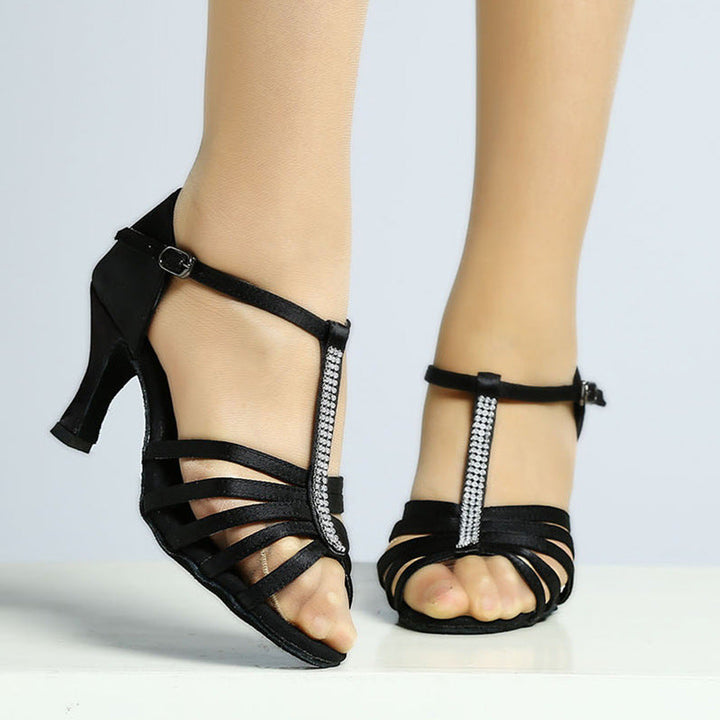 Women's Latin Dance Shoes Satin 7cm High Heel