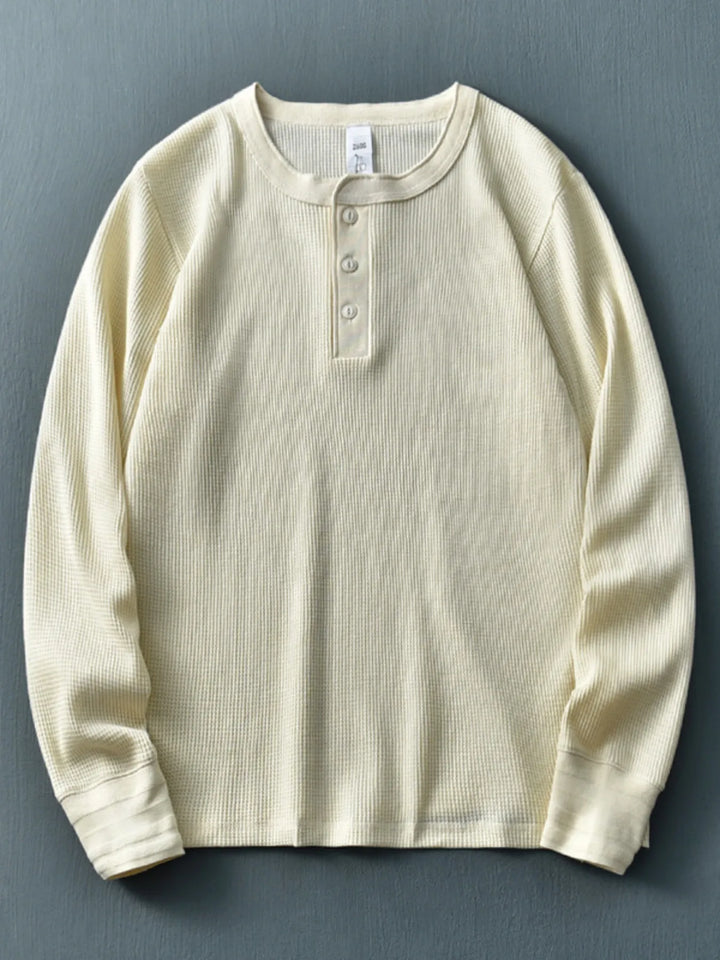 Men's Plus Size Button Detail Long Sleeve T-Shirt