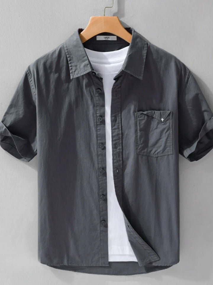 Men's Plus Size Button Up Short Sleeve Shirt