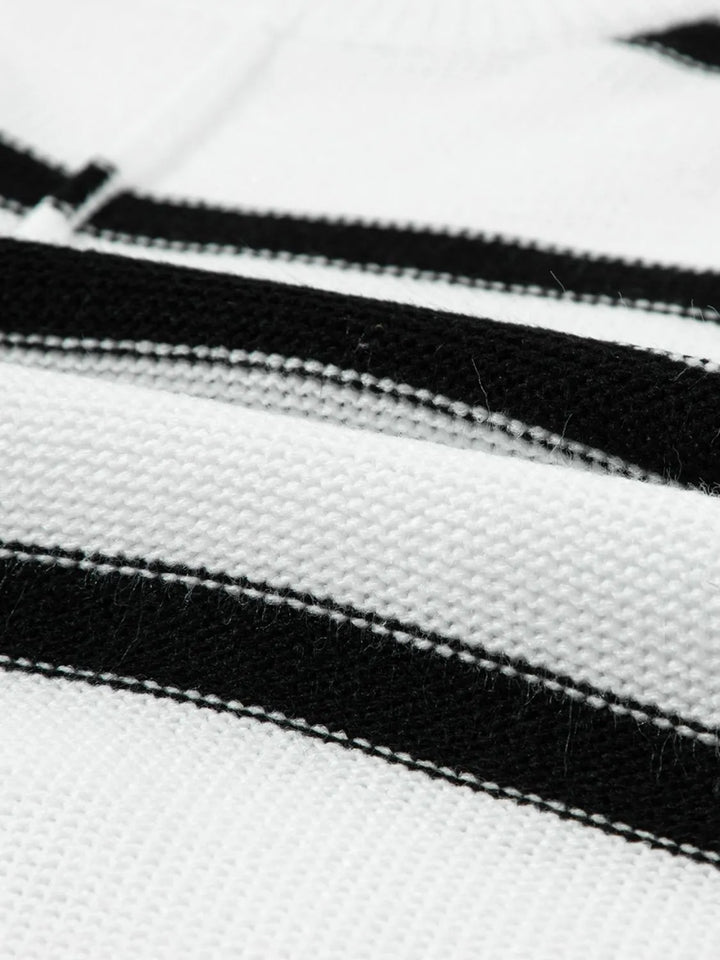 Striped Batwing Sleeve Knit Top