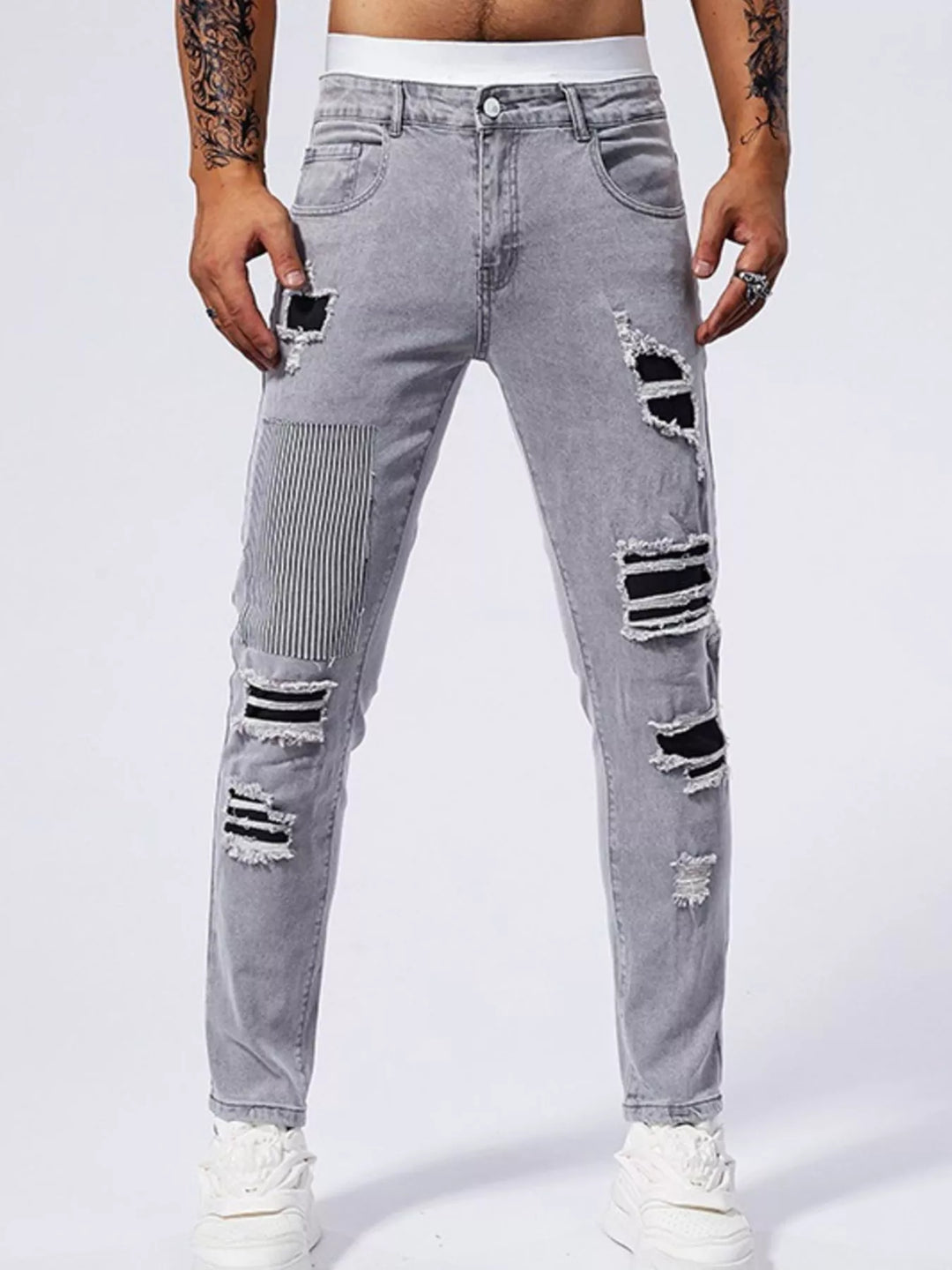 Men's Distressed Slim Fit Jeans