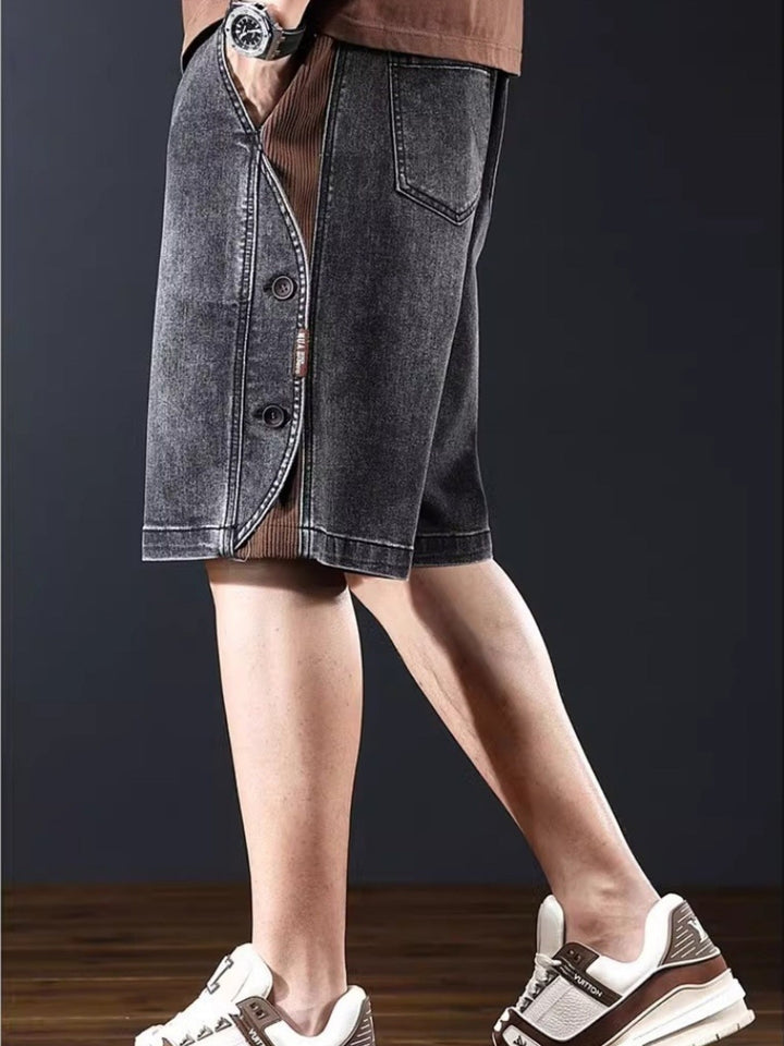 Men's Plus Size Wide Leg Denim Shorts