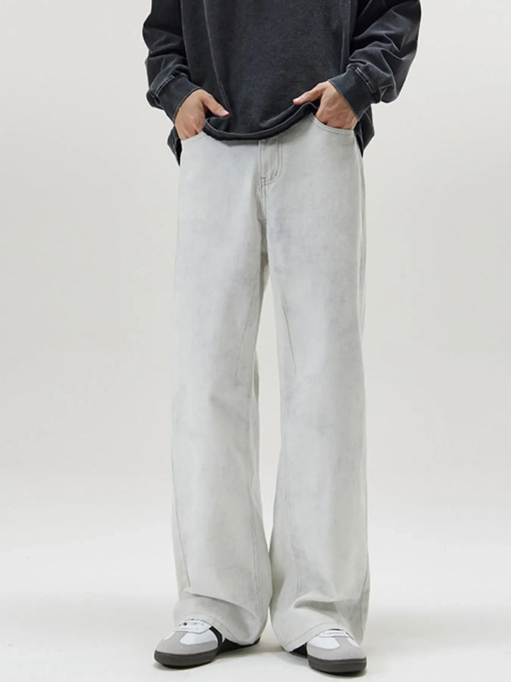 Men's Full Size Washed Wide Leg Pants Plus Size