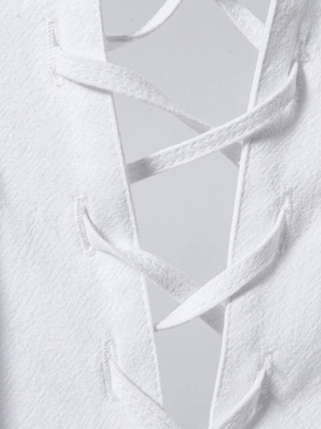 Men's Lace Up Long Sleeve Blouse