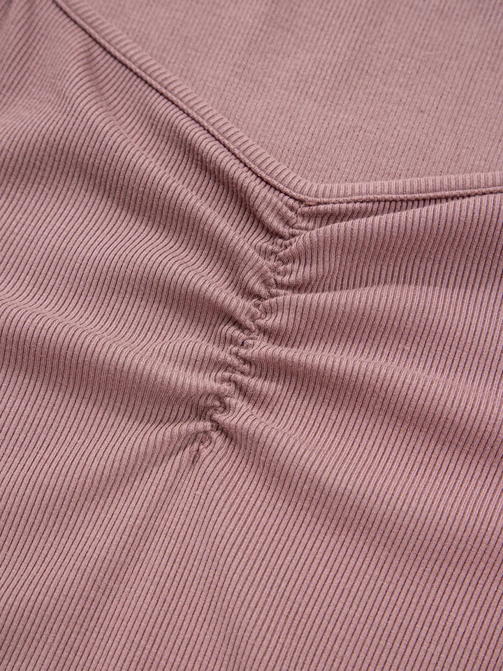 Ruched Front Long Sleeve T-Shirt