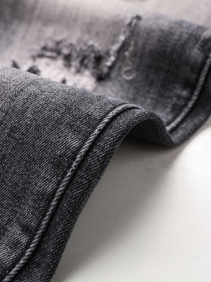 Men's Distressed Slim Fit Ripped Jeans